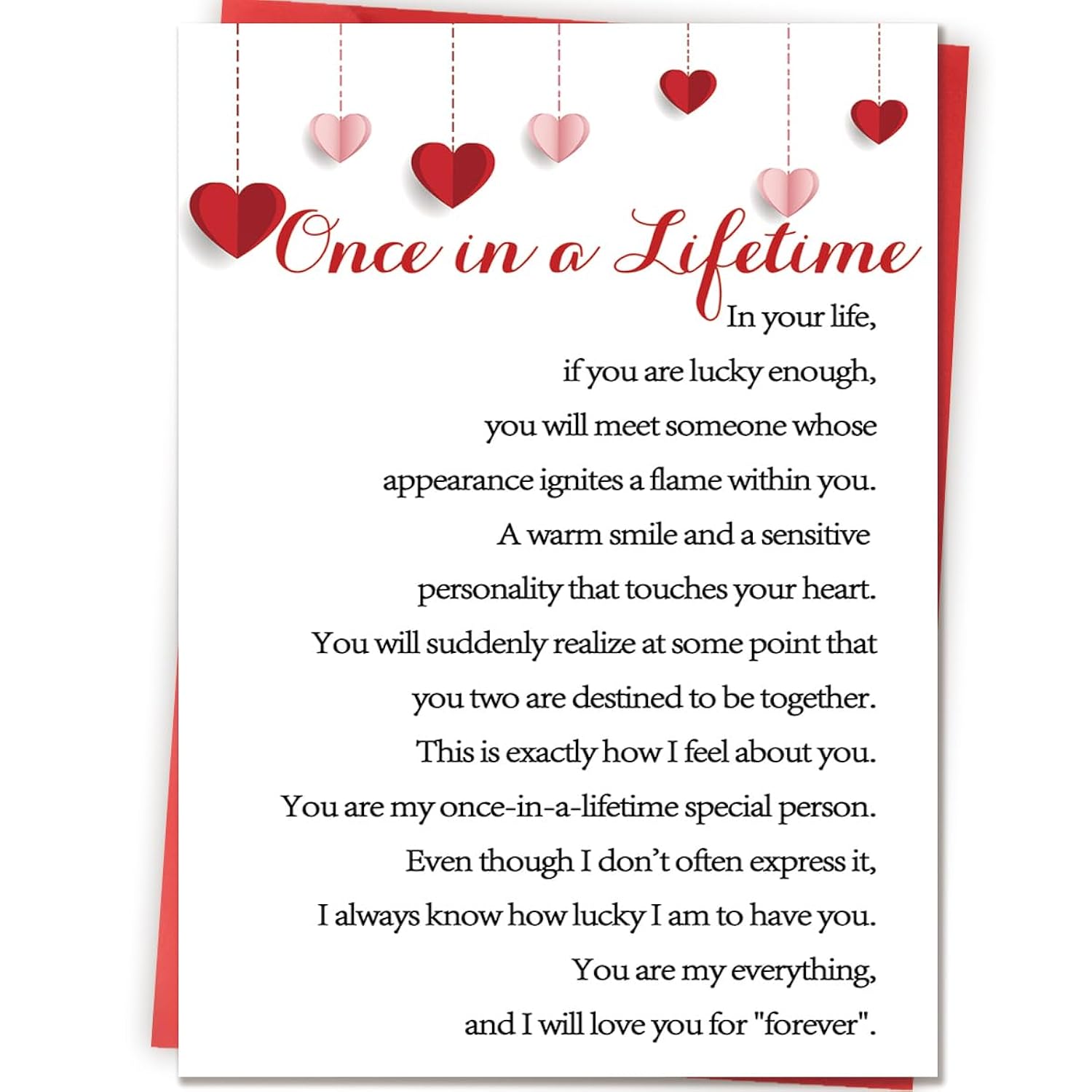 Romantic Valentine'S Day Card With Envelope, Happy Valentine'S Day Gifts For Husband, Wife, Girlfriend, Boyfriend