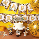 46 Pieces Leopard Banner Cheetah Banner Cheetah Theme Balloons Leopard