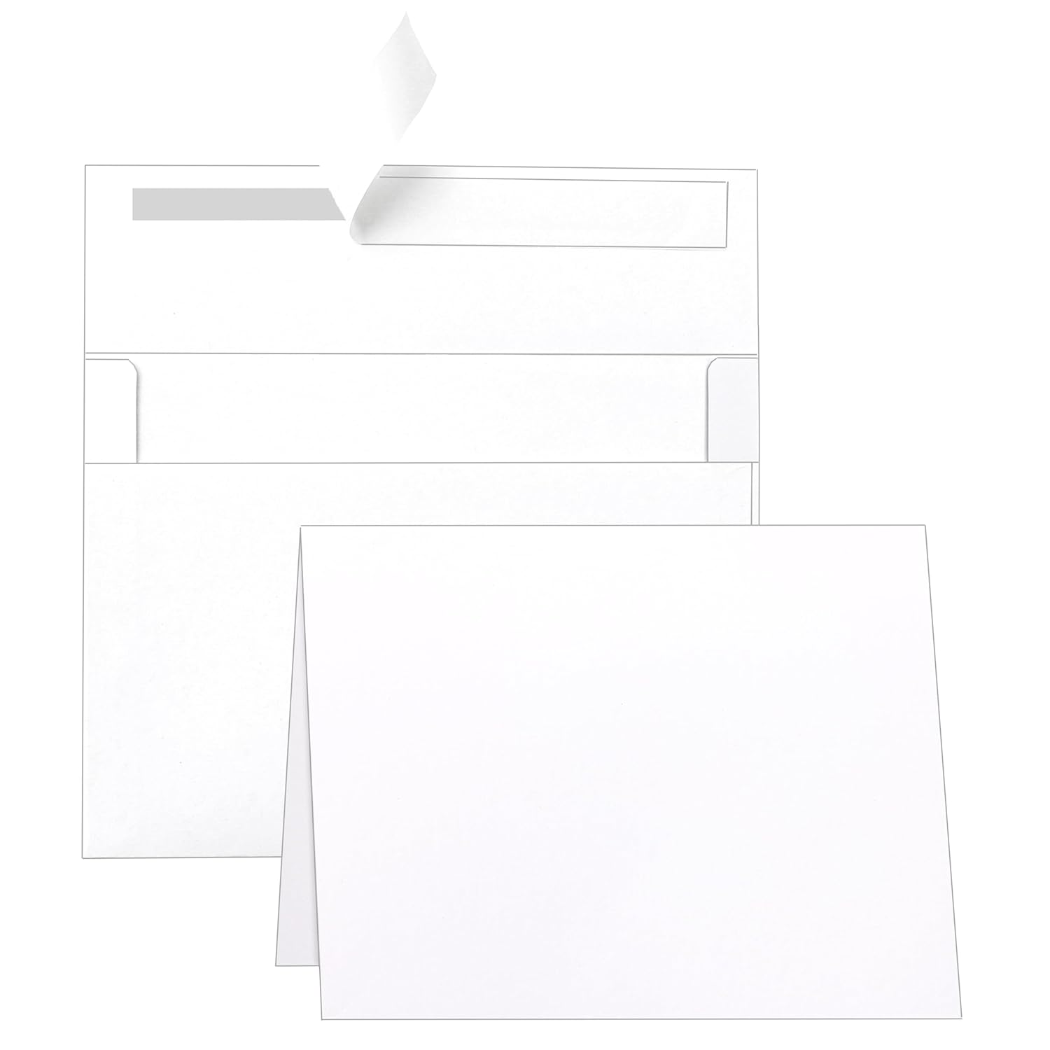 White Blank Cards And Envelopes 5 X 7 Heavyweight Folded Cardstock And Printable A7 Envelopes Self Seal 20 Packs For Greeting Cards, Wedding Invitations, Thank You Cards, Party