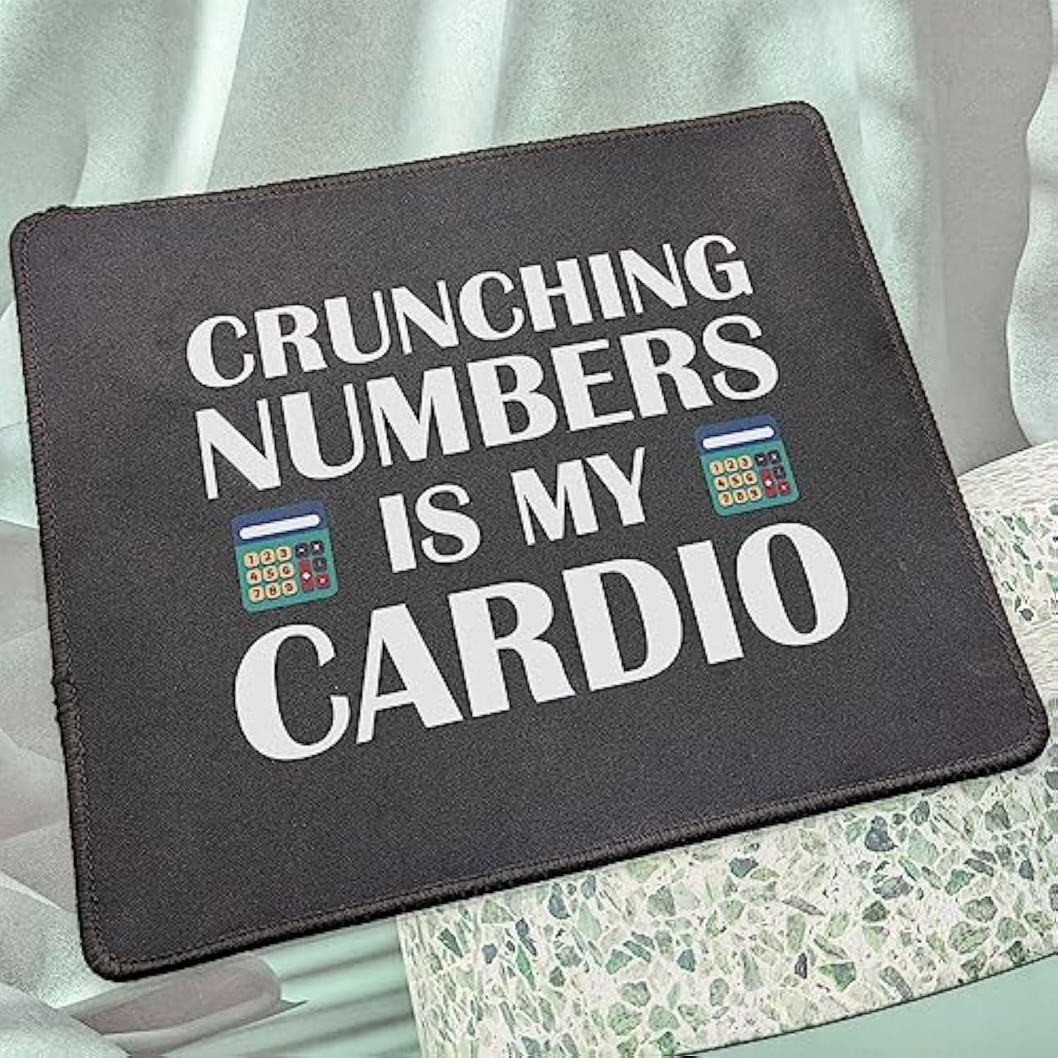 Accountant Gifts Crunching Numbers Is My Cardio Accounting Mouse Pad - Funny Humor Gift For Accountants Mouse Mat 9.5 Inch