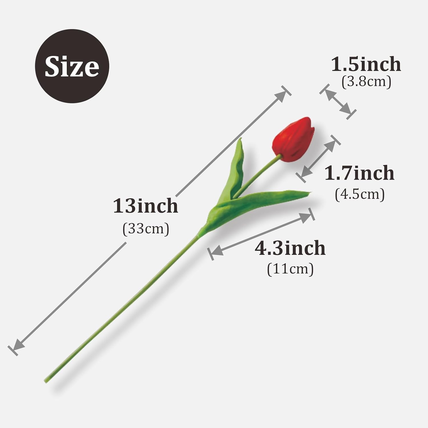 20 Pcs 13” Real Touch Red Tulips Artificial Flowers, Latex Pu Fake Faux Lifelike Flowers With Stems, For Christmas Valentine'S Day Mother'S Day Easter Home Decor Wedding Bouquet