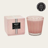 Scented Luxury 4-Wick Candle, Himalayan Salt & Rosewater - 43.7 Oz - Up To 120-Hour Burn Time - Reusable Glass Vessel