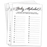 Alphabet Baby Shower Games, 30Pcs Baby Shower Game Cards For Boy Girl, Gender Neutral Party Games Activities/Bb019