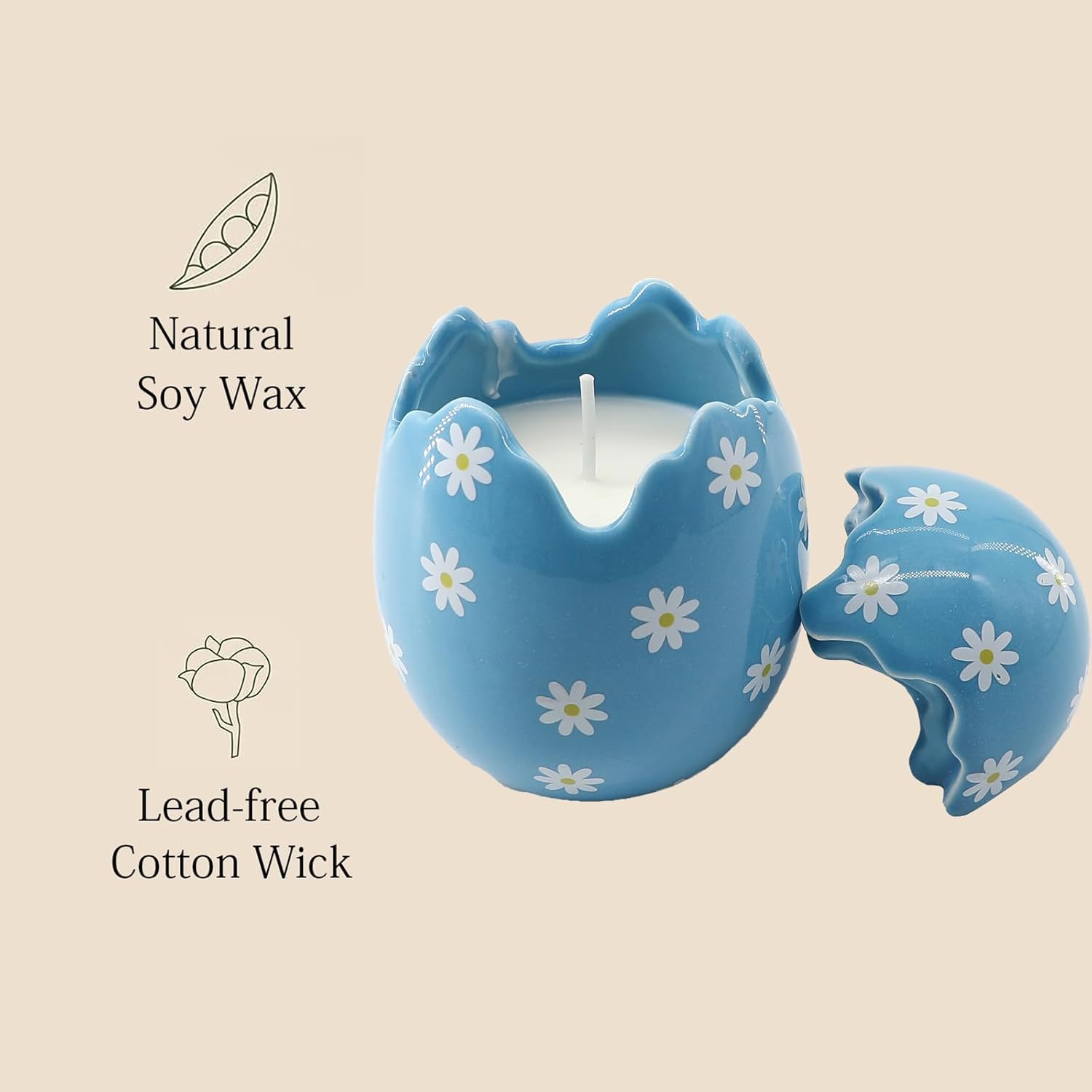 Easter Decor - Easter Eggs Scented Candle, Easter Gifts For Women, Lavender Candles(8.5Oz)