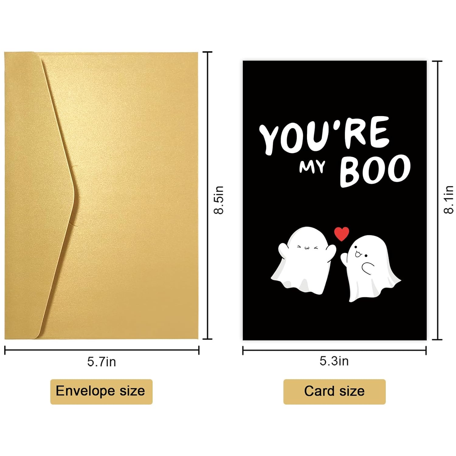 Cute Ghost Anniversary Card For Wife Husband, Funny Halloween Birthday Card, Spooky Valentines Day Card, You Are My Boo