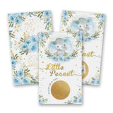 50 Baby Shower Scratch Off Game, Blue Elephant Rose Lucky Draw Card?Party Activities, Decorations, And Supplies- It'S A Boy