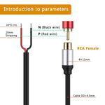 2Packs Speaker Wire Rca Audio Both Female Plug Jack Connector Adapter To Bare Wire Open End Pigtail Audio Video Lotus Plug Repair Cable For Amplifier, Receiver, Speakers, Etc.