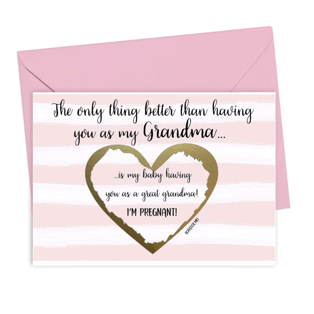Pregnancy Scratch Off Card For Best Friend New Baby, Scratcher Card For Bestie, Promotion To Auntie Baby Announcement (Grandma)
