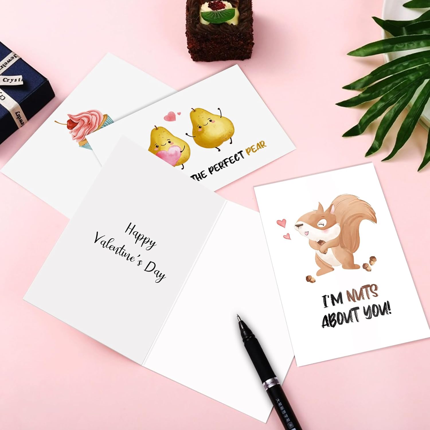 Funny Valentines Day Pun Cards, Cute Valentine'S Day Cards Set, Assorted Love Card For Kids, Students, Friends, Family, Partner, Colleagues, Etc - 8 Designs (3.5 X 5 In, 40 Pack)