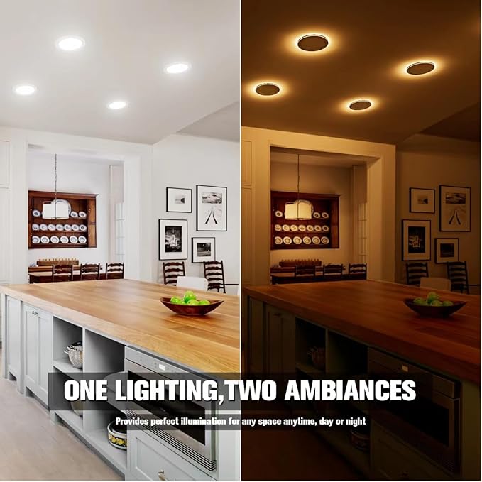 12 Pack 6 Inch LED Recessed Lights with Night Light 5CCT Dimmable Canless Downlights