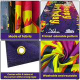 XL 72x44in Purple Halloween Birthday Banner Backdrop Party Decoration Supplies