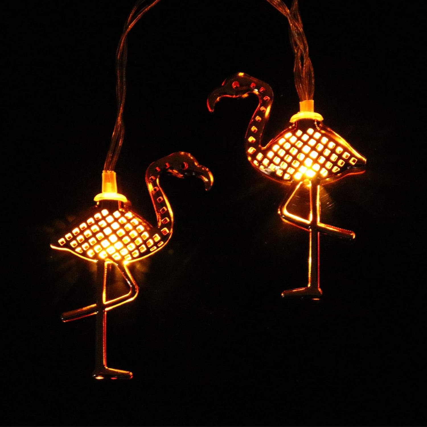 Flamingo String Lights, 20 Led 10Ft Metal Flamingo Battery Operated Fairy String Lights For Home,Gardens,Park,Patios,Chr