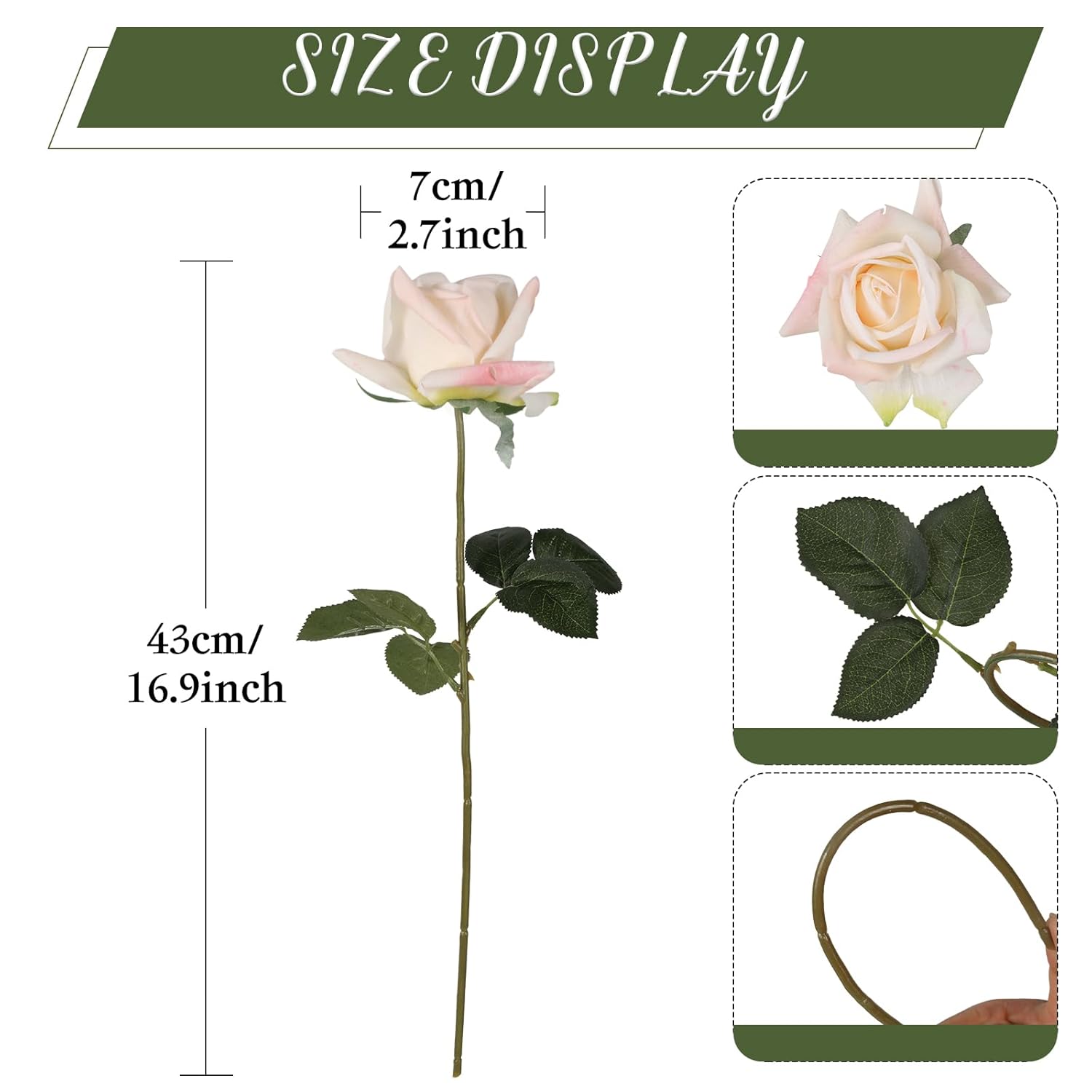 Artificial Rose 6Pcs Real Touch Roses Champagne Wedding Aisle Decor For Outdoor Ceremony Diy Indoor Office Home Arrangement Birthday Gifts For Mom Girlfriend Home Decor