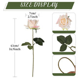 Artificial Rose 6Pcs Real Touch Roses Champagne Wedding Aisle Decor For Outdoor Ceremony Diy Indoor Office Home Arrangement Birthday Gifts For Mom Girlfriend Home Decor