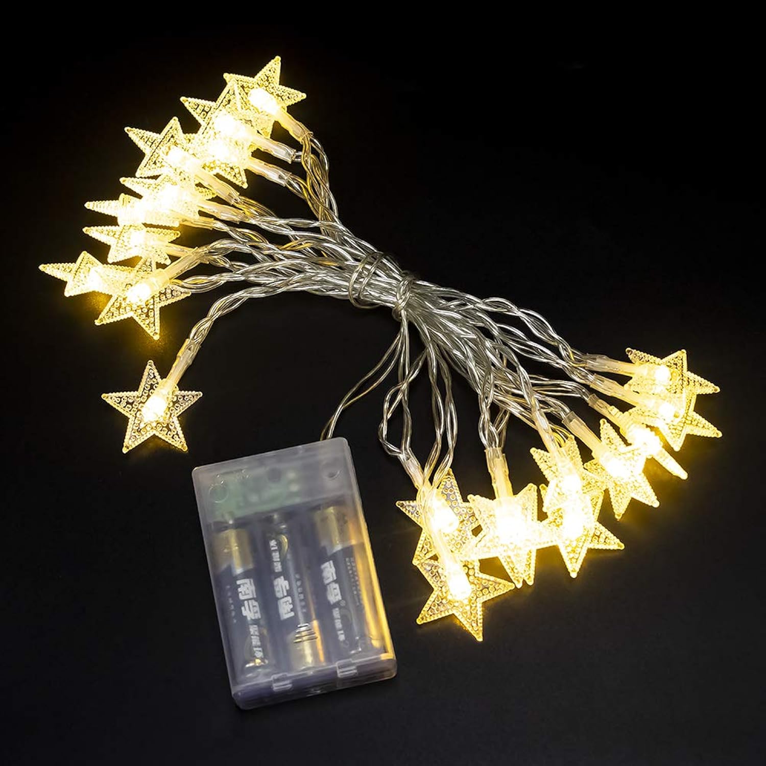 Star String Lights Battery Operated 40 Led 19.6Ft Twinkle Little Star Lights Indoor Starry Fairy Lights Warm White For P