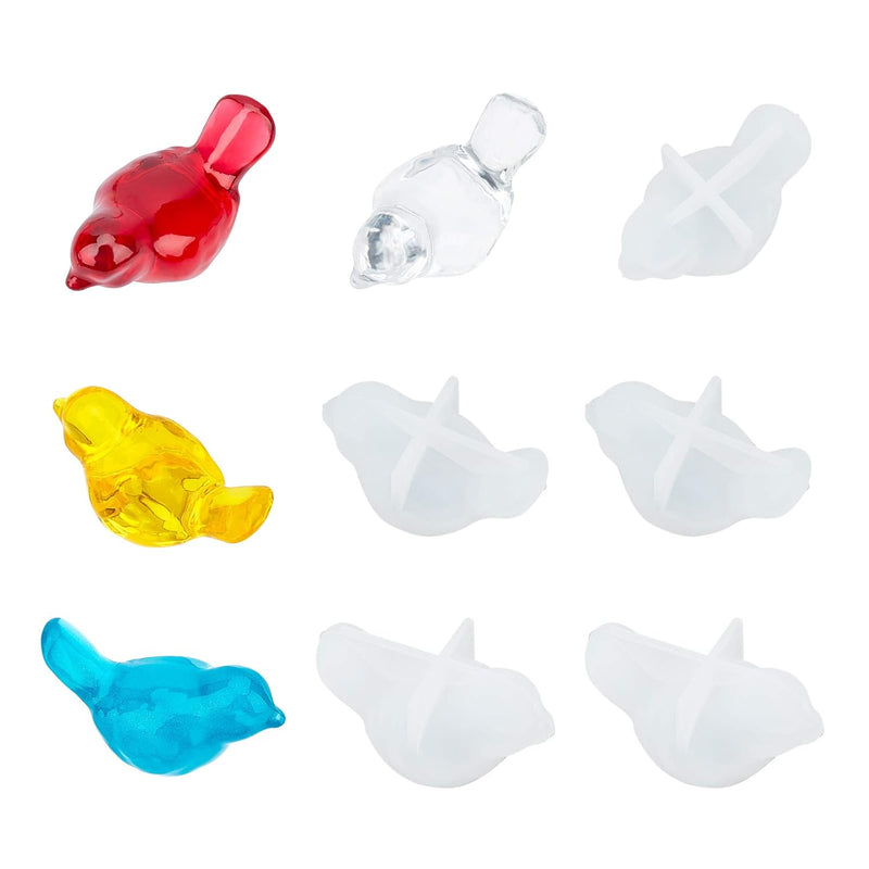 10 Pcs 3D Bird Silicone Resin Molds, Epoxy Resin Casting Molds For For Uv Resi