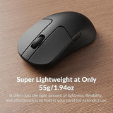 M3 Mini Wireless Optical Mouse, Bluetooth 5.2/2.4 Ghz/Wired Gaming Mouse, Programmable Pixart 3311 Sensor With Up To 12,000 Dpi/ 650 Ips, Lightweight Ergonomic For Windows Mac Linux - Black