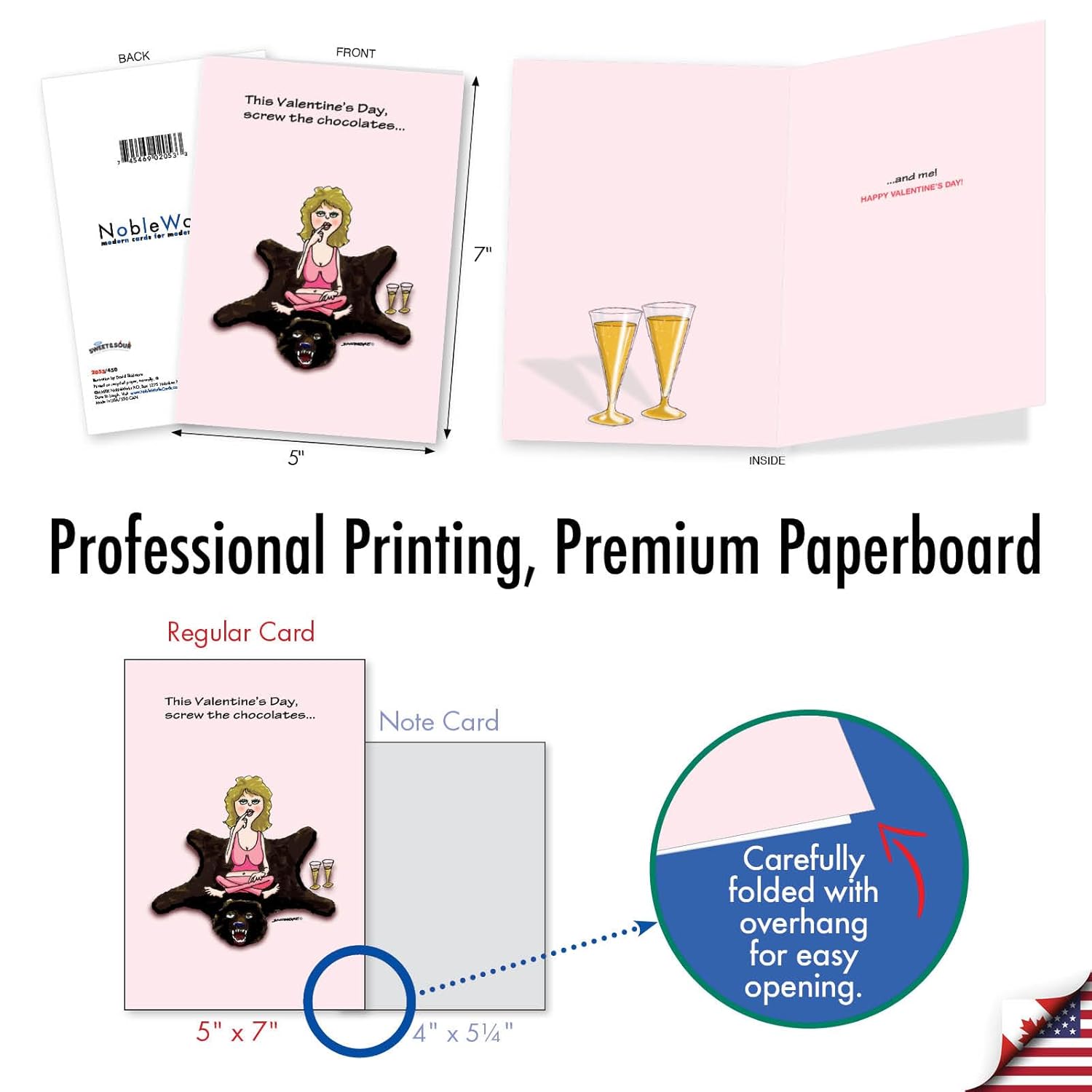 - Funny Valentines Day Card For Adults - Naughty Valentine, Spouse Notecard With Envelope (1 Card) - Screw The Chocolate 2053