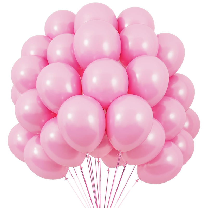 120Pcs Pink Balloons 12 Inches Pearl Light Pink Balloons, Bright Color