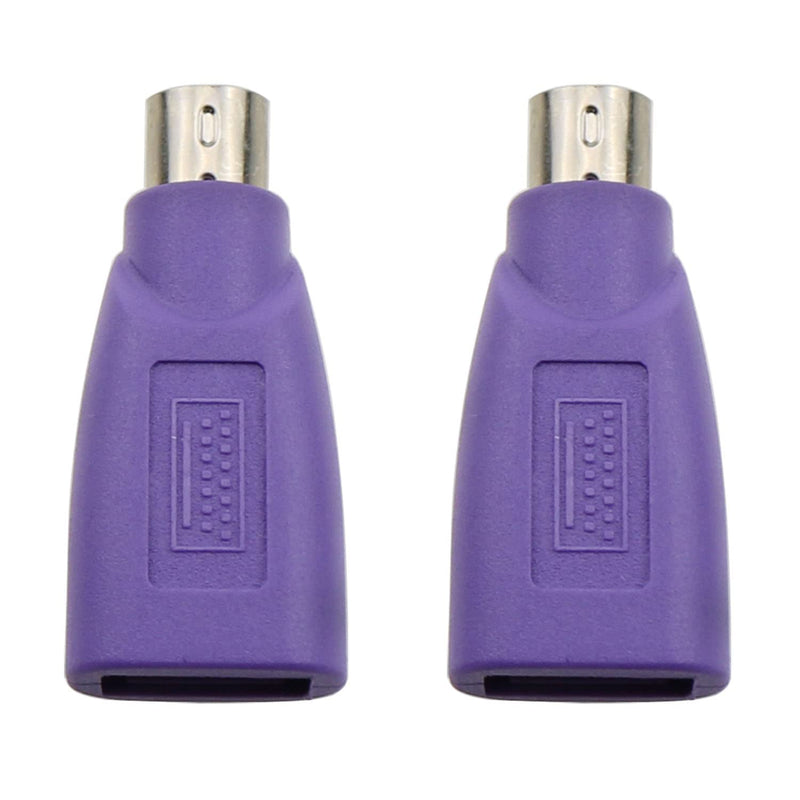 Usb To Ps2 Adapter 2Pcs Purple Usb Female To Ps/2 Male Converter Changer Adapt