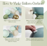 141 Piece Sage Green Balloon Arch Kit with Gold White and Confetti Balloons for Party Decor