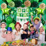 Green Birthday Party Decorations, Happy Birthday Banner, Fringe Curtain, Star-Shaped Foil Confetti Balloons, Man Boy 13Th 16Th 18Th 20Th 30Th 40Th 50Th 60Th Birthday Decorations (Green)