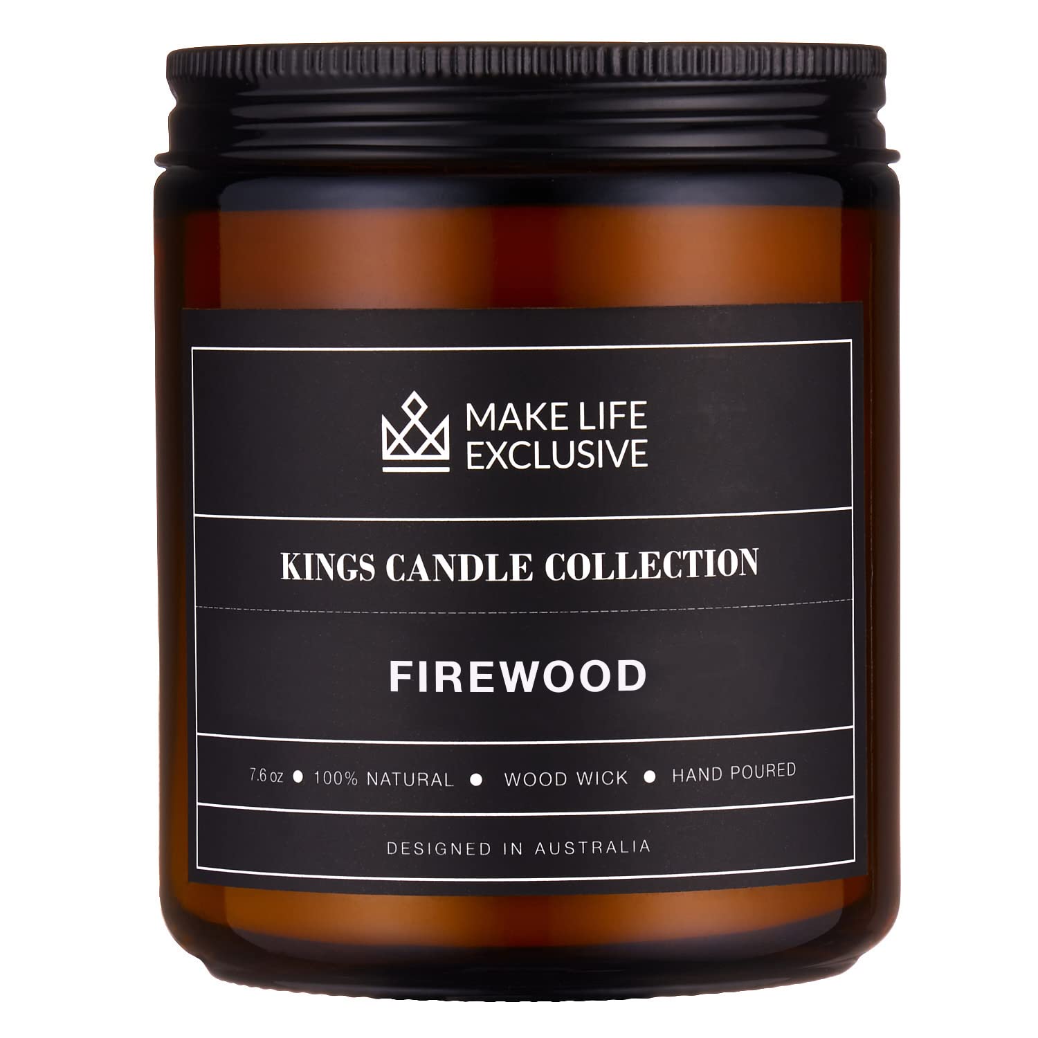 Scented Candles For Men | Firewood & Campfire Scented|Wooden Wick, Long Lasting, Masculine Scents | Natural Soy Jar Candle For Home, Bachelor Pad Decor | The Perfect Mens Gift.