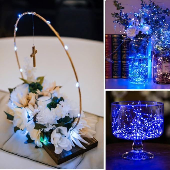 16 Pack Battery Operated LED Fairy Lights 10FT 30 LED Copper Wire String Lights IP65 Waterproof Mason Jar Lights Bendable Twinkle Lights for Indoor Outdoor Christmas Wedding Party Camping Decor