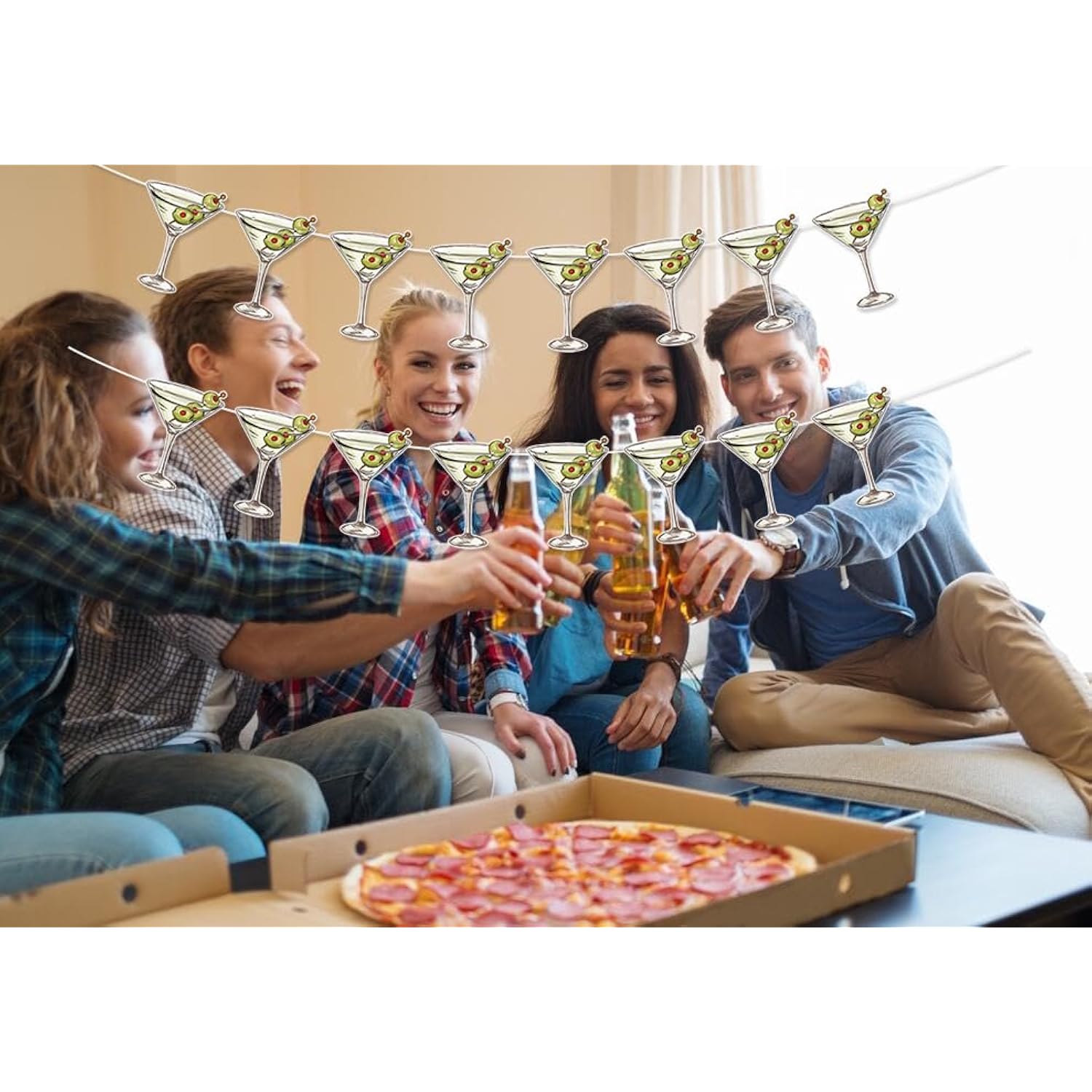 Jlq Martini Party Decorations - Tini Bit Older & Bachelorette Banner, Dirty & Birthday Party Garlands