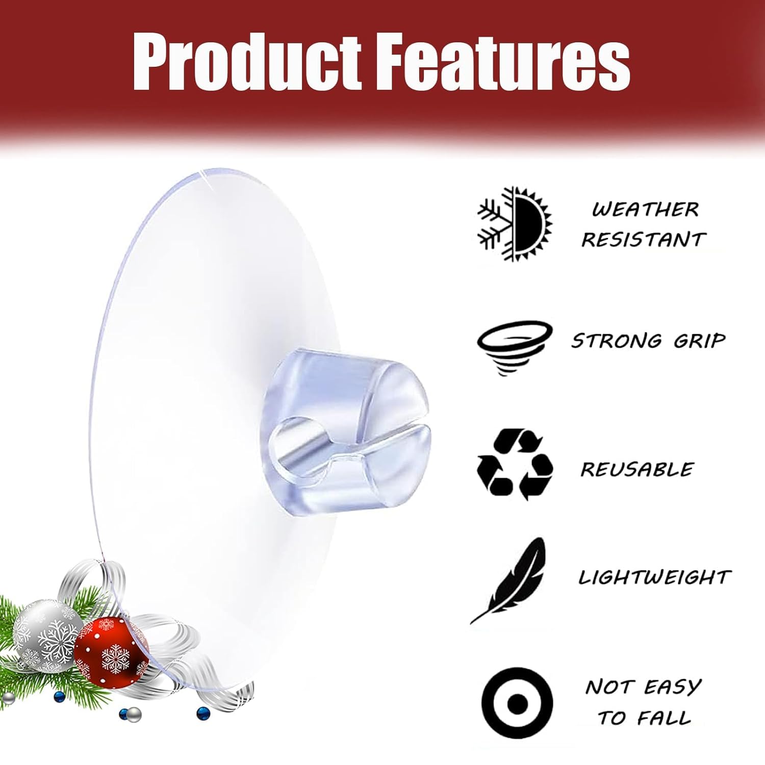 100 Pack Suction Cups For Glass - 1.2''/30Mm Small Clear Rubber Suckers For Holiday Christmas Lights String Decoration, Strong Adhesive Suction Cups Holder For Table Window Mirror Bathroom