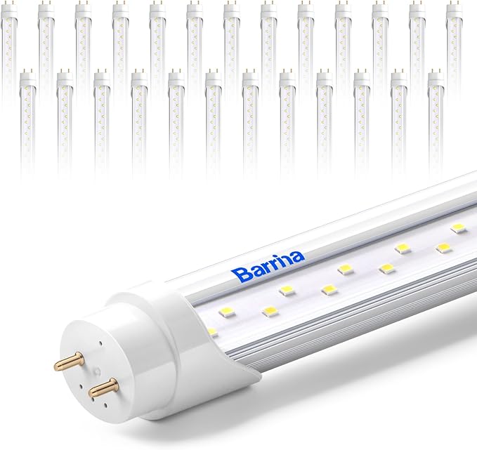 25 Pack 4FT T8 LED Bulbs Type B 24W 3200LM 6000K G13 Double End Powered Fluorescent Replacement