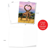 - 20 Assorted Bulk Animal Cards Boxed (4 X 5.12 Inch) (10 Designs, 2 Each) - Loving Animals Am3504Ocb-B2X10