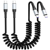 2 Pack Coiled USB C to USB C Fast Charging Cable 3FT 60W Type C Charger for iPhone 17 16 15 Samsung Galaxy