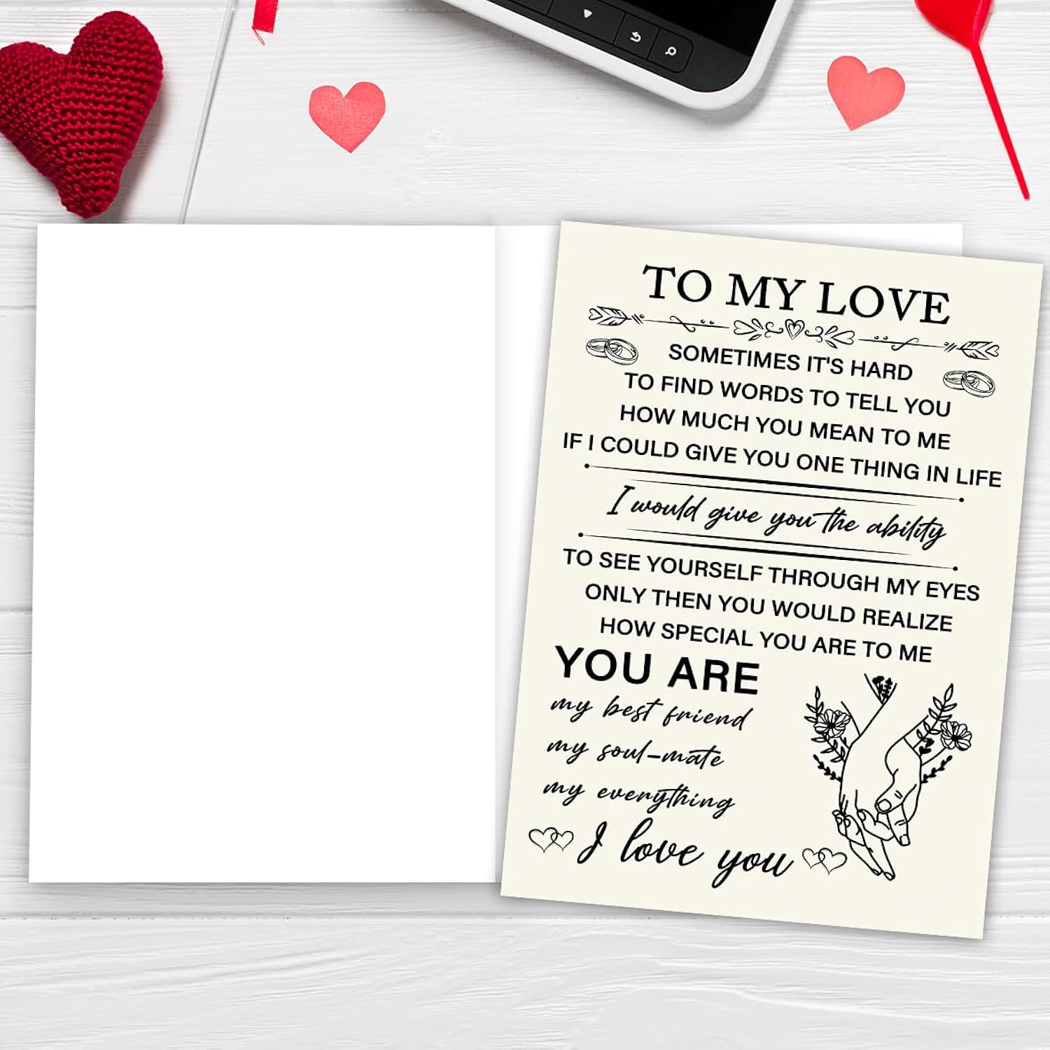 Romantic Valentines Day Card For Him Her - To My Love Valentines Day Gifts