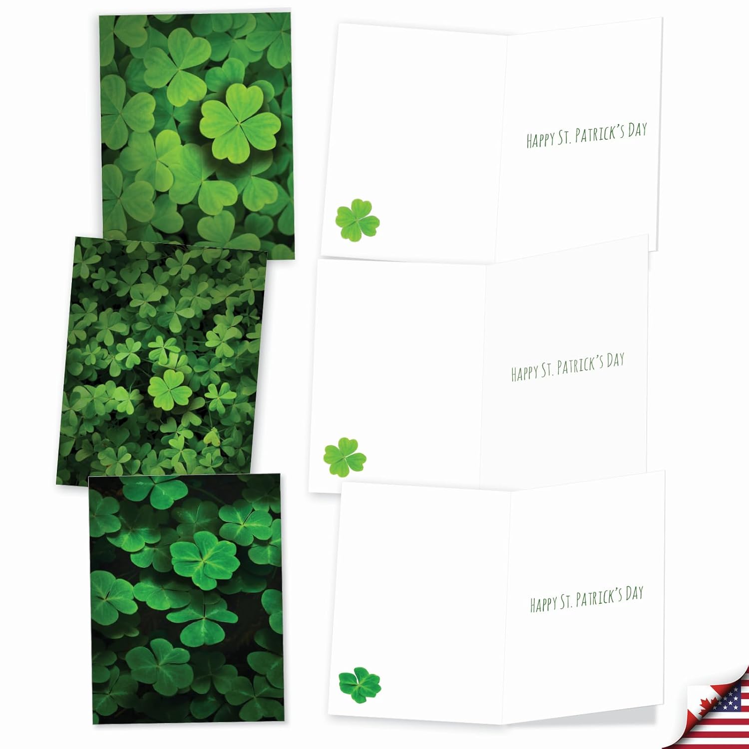 - 20 Assorted Boxed St. Patrick'S Day Note Cards, 2 Each Of 10 Designs, With Envelopes (4 X 5.12 Inch) - Lucky Clovers Am9079Spg-B2X10