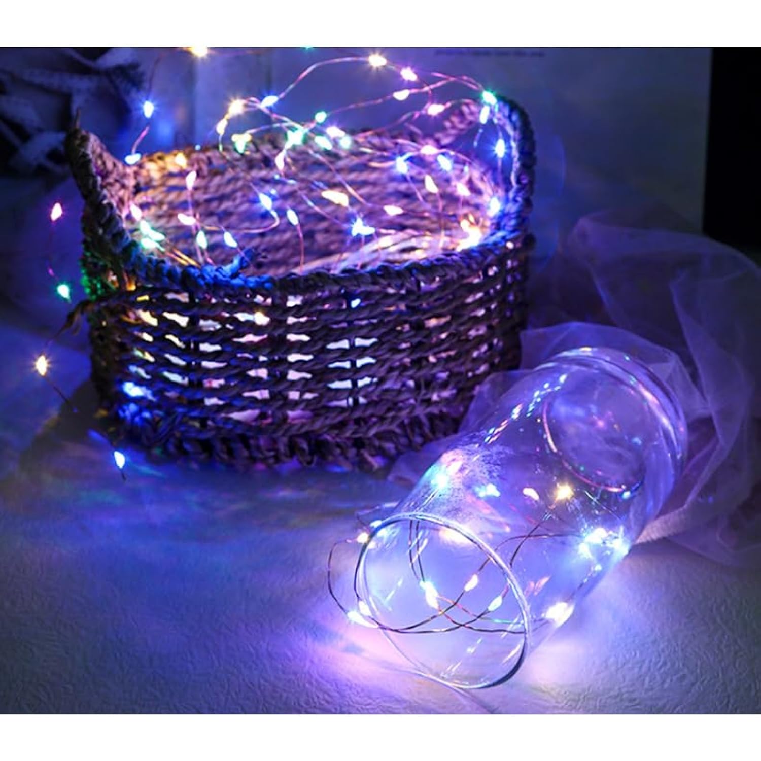 Led Fairy Lights Battery Operated String Lights Waterproof Silver Wire Firefly Lights For Diy Crafts Wedding Indoor Outd