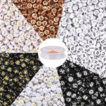 1900Pcs 7 Colors Round Letter Beads 4×7Mm Acrylic Alphabet Beads With 1 Roll Elastic String For Bracelet Necklace Jewelry Making Supplies