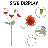 Red Poppy Flowers Artificial 5Pcs 20Heads Fake Poppies Realistic Faux Silk Flowers With Stems For Vase Centerpiece Wedding Party Garden Home Decoration (Red)