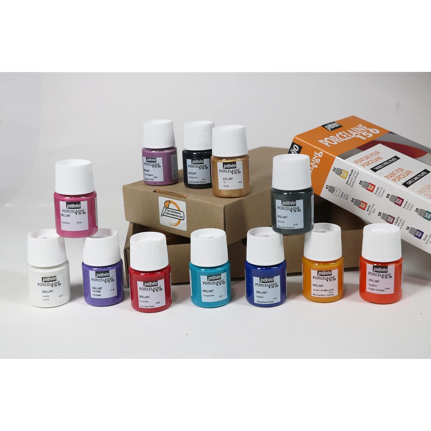 Pebeo Porcelaine 150 China Paint, Exploration Set #1- Set of 12 x 20 ml Bottles