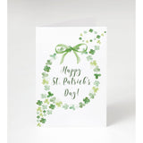 St. Patrick’S Day Greeting Card With Watercolor Shamrock Wreath – Premium Cards With Envelopes – Made In Usa By Family-Owned Business (25 Count) (Clover Wreath)