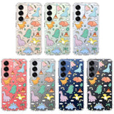 Case For Samsung Galaxy S25 Plus, [Buffertech 6.6Ft Military-Grade Drop Protection] [Anti Peel Off Tech] Clear Tpu Bumper Phone Case Cover Design - Dinosaur Land