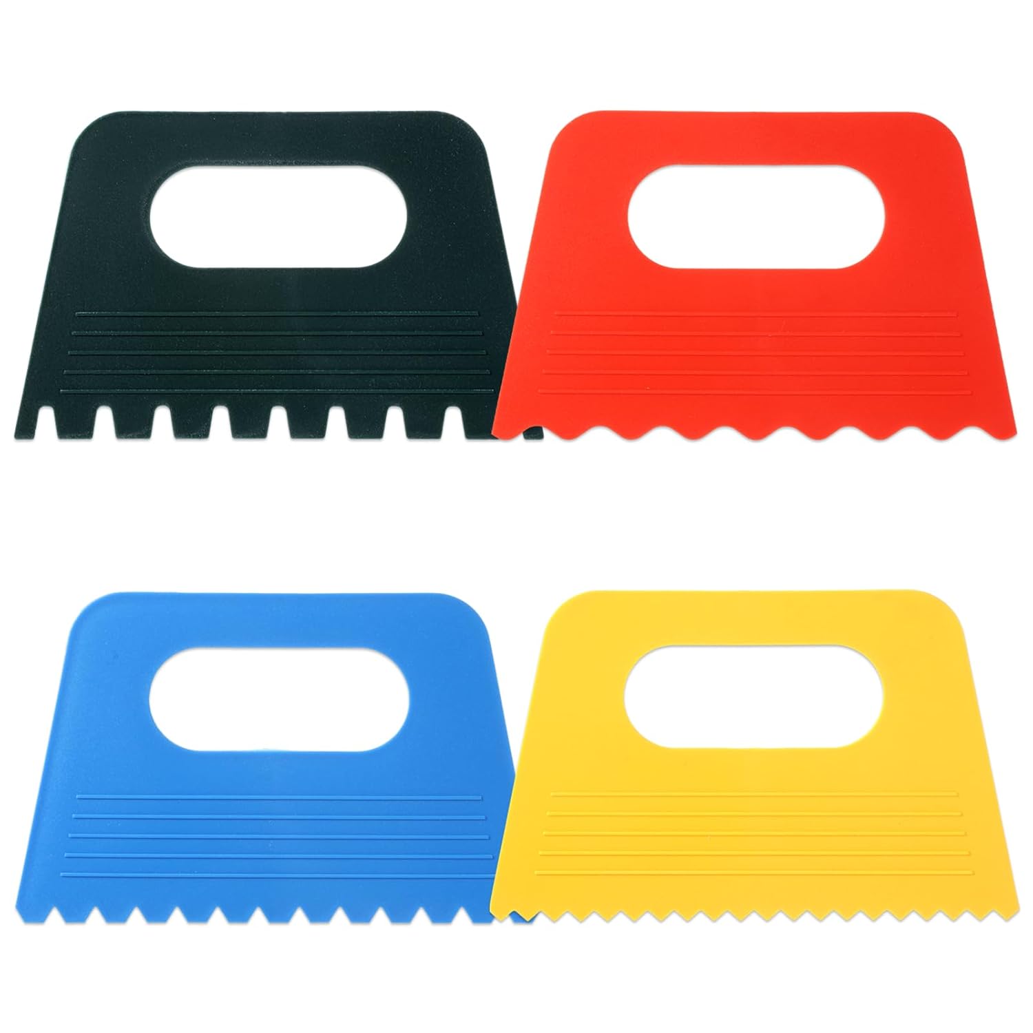 4Pcs Paint Scraper Tool, Plastic Putty Knife Textured Art Tools For Plaster, Diy Graffiti Oil Painting And Drawing Play For Texture Art On Canvas, Putty Acrylic Plaster Art Pottery Scraper Tool