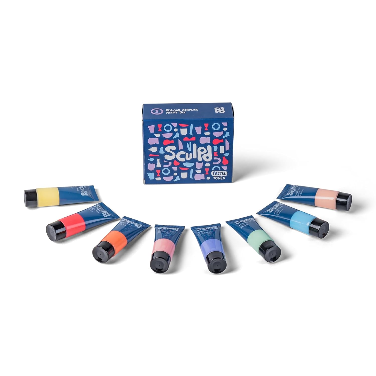 Acrylic Paint Set, 8 X 22Ml Tubes Of Premium Coloured Acrylic, Heavy Body & Vibrant Colors, Paint On Air Dry Clay, Canvas, Ceramic, Fabric, Wood & More, Pastel Tones