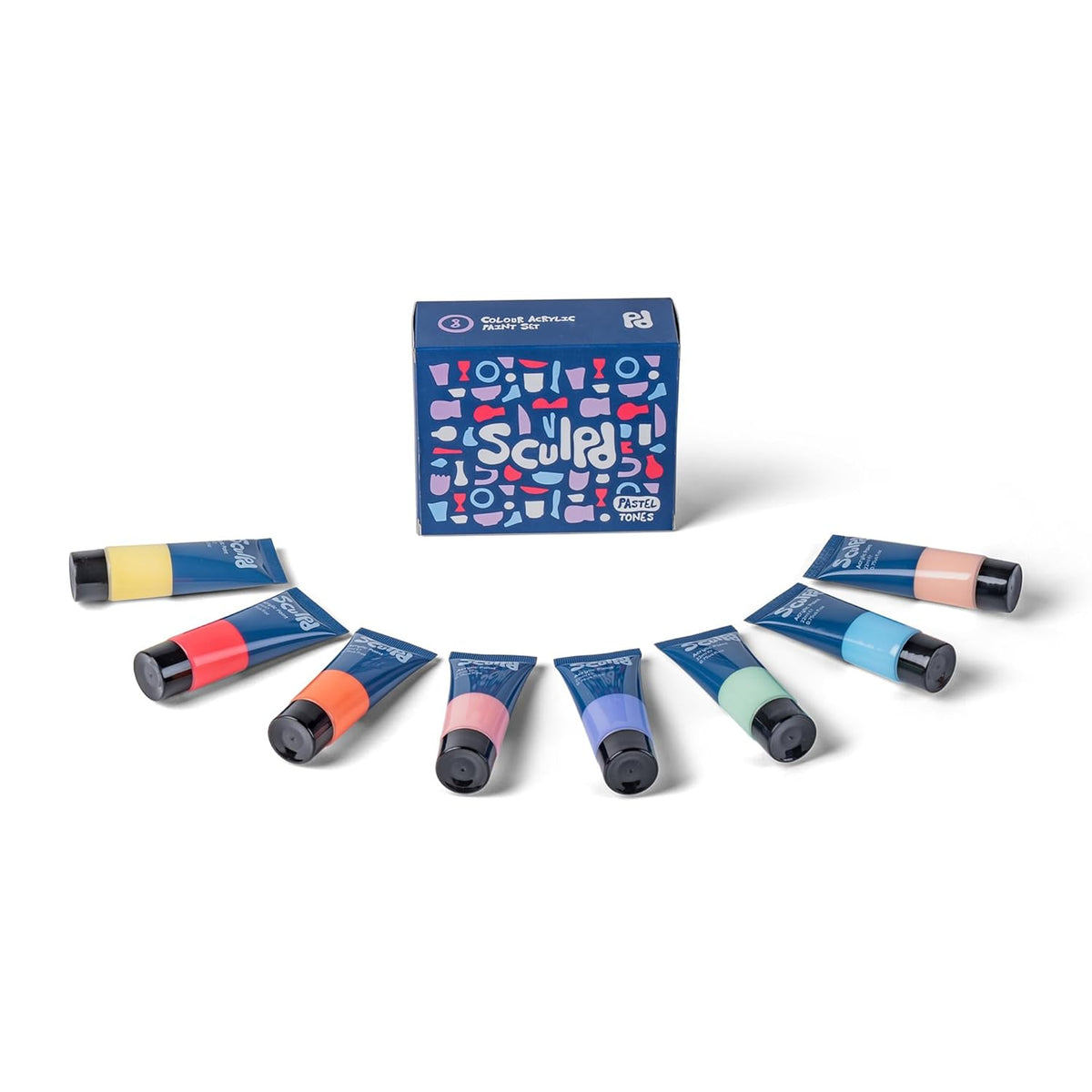 Acrylic Paint Set, 8 X 22Ml Tubes Of Premium Coloured Acrylic, Heavy Body & Vibrant Colors, Paint On Air Dry Clay, Canvas, Ceramic, Fabric, Wood & More, Pastel Tones