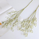Babys Breath Artificial White Flowers Fake Silk Real Touch Flowers For Diy Floral Bouquets Arrangement Home Decorative Party Wedding (White-2)