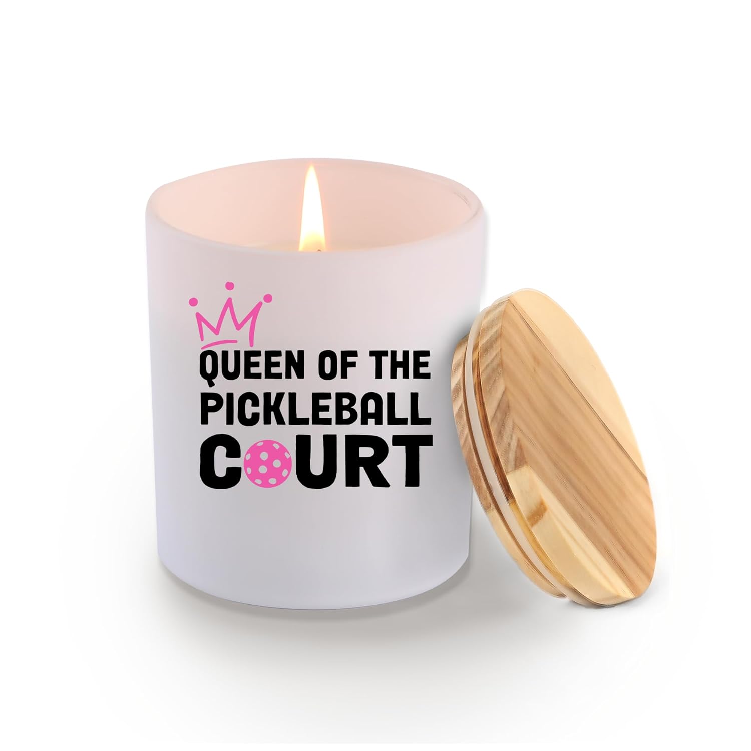 Queen Of The Pickleball Court Pickleball Gifts For Women Mom Sister Aunt Scented Candle For Home Office Pickleball Lovers Players Jar Candle Sage Floral Lavender Scent 9.5 Oz