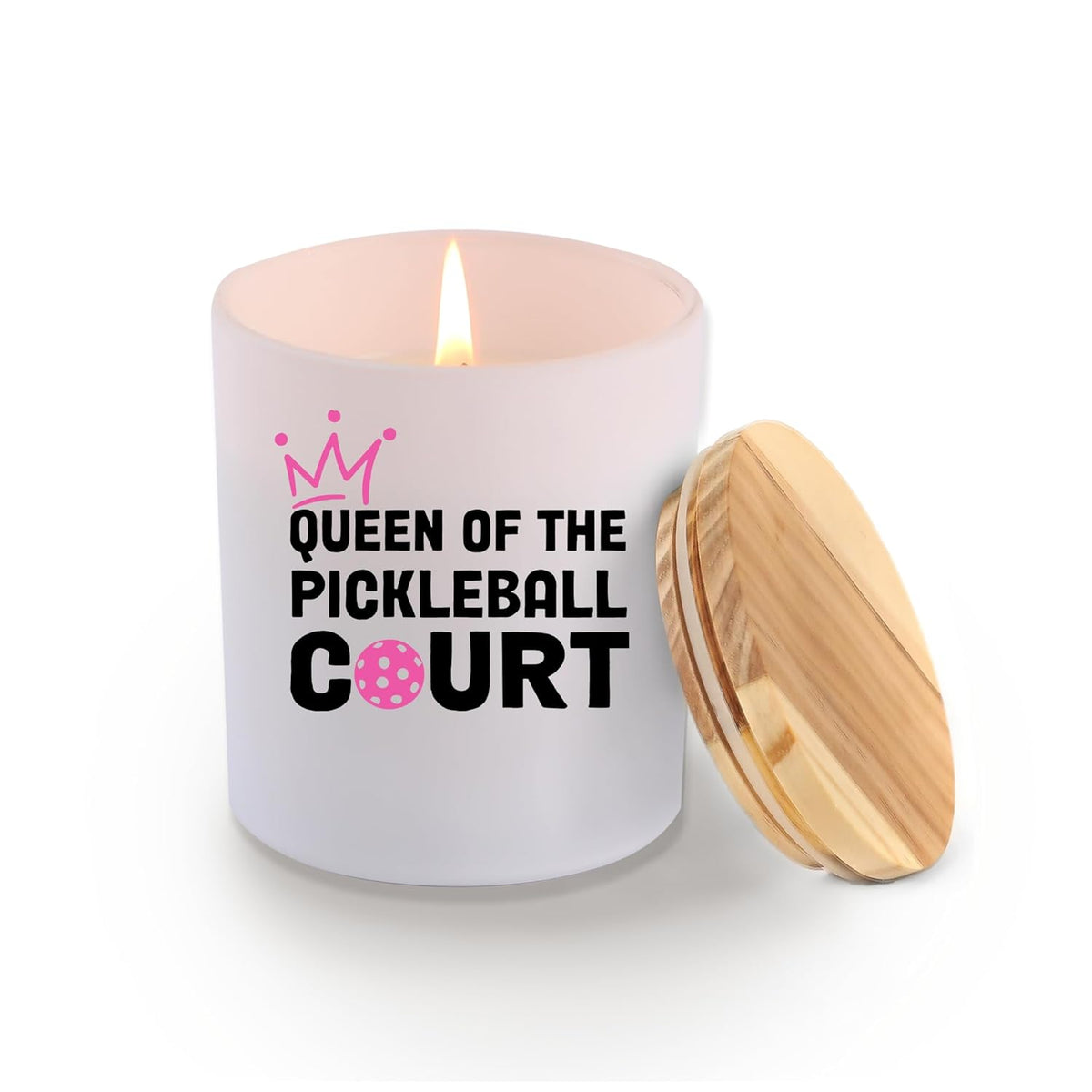Queen Of The Pickleball Court Pickleball Gifts For Women Mom Sister Aunt Scented Candle For Home Office Pickleball Lovers Players Jar Candle Sage Floral Lavender Scent 9.5 Oz