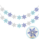 2 Pcs Silver Blue Snowflake Banner, Snowflake Winter Party Decorations, Snowflake Garland Christmas Party Decorations (Mix)