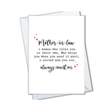 | Birthday Card For Mother In Law, Funny Card For Mil, Mother'S Day Gift For Mother-In-Law From Daughter Or Son In Law (Can Always Count On)
