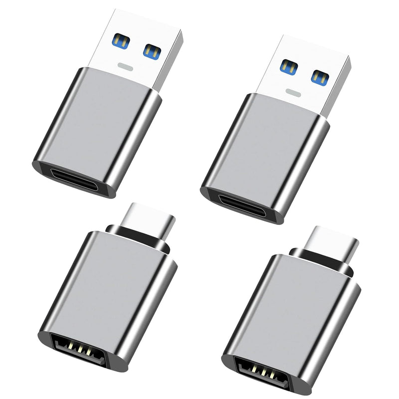 4Pcs Type C To Usb Adapter, Usb To Type C Adapter, 2-Pack Usb C To Usb Adapter